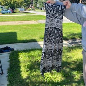 Black and White Paisley Maxi Skirt